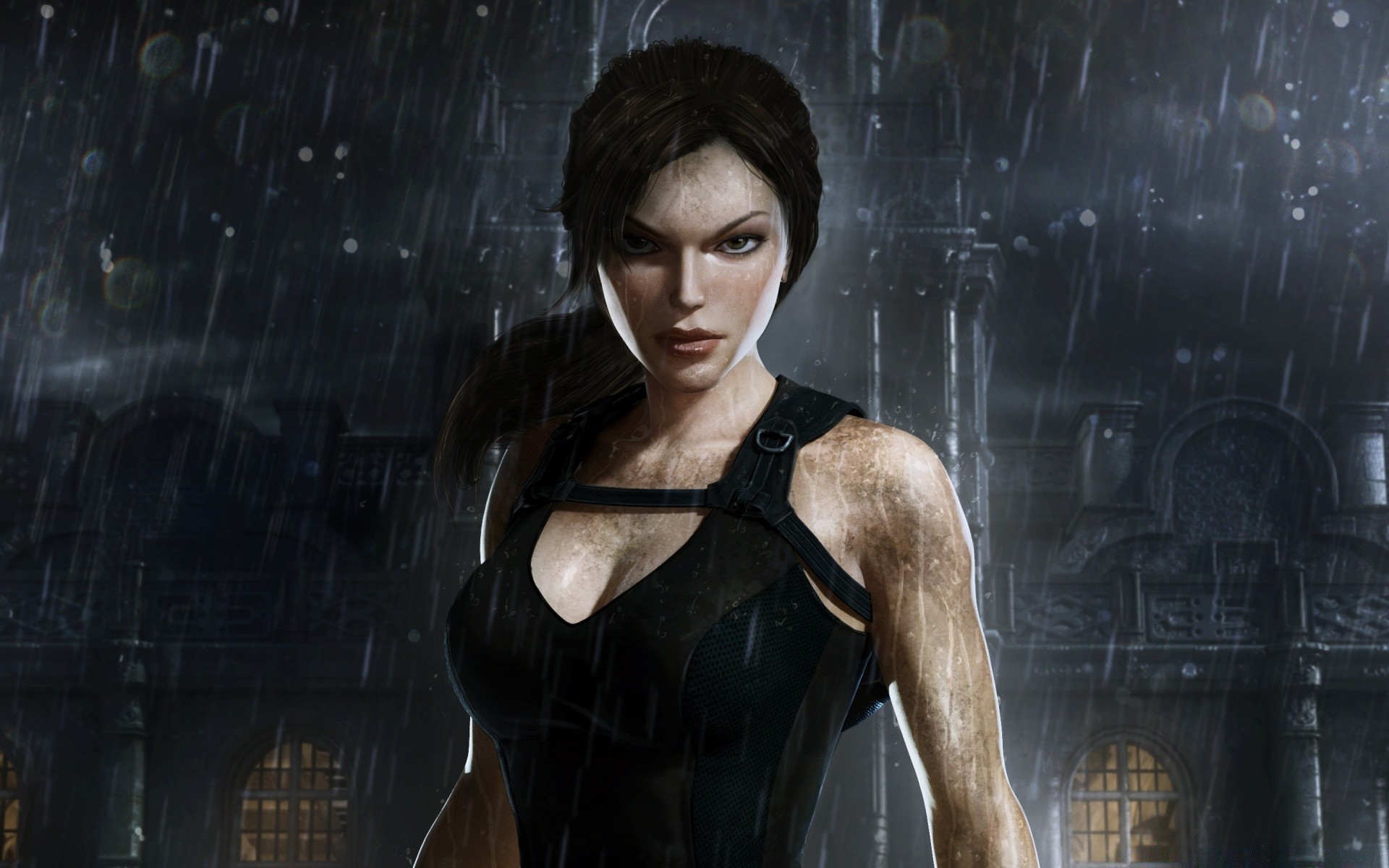 tomb raider adulto solteiro dentro de casa mulher sexy moda retrato modelo vestir escuro glamour menina