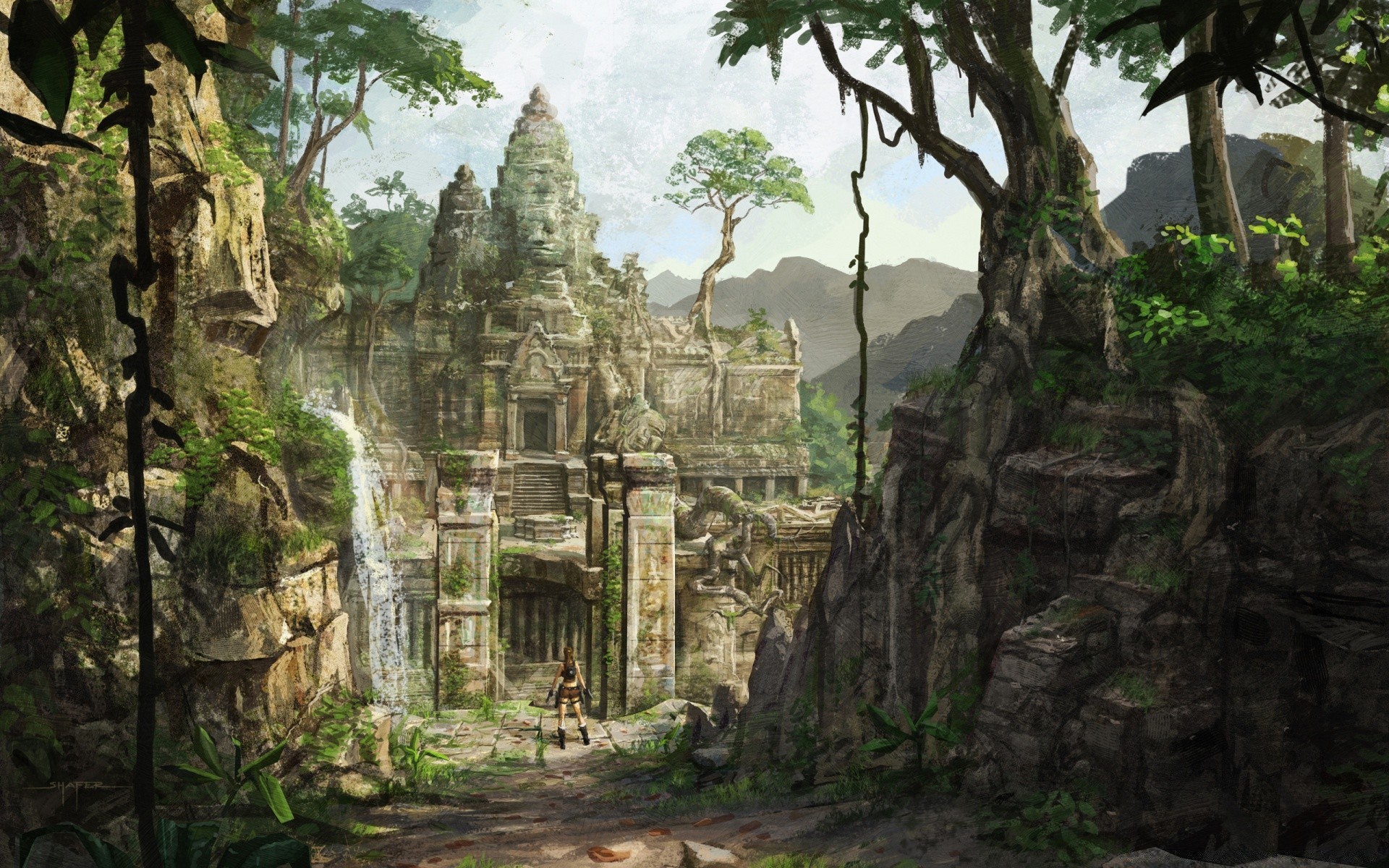 tomb raider travel ancient temple tree religion wood stone nature old jungle architecture wat outdoors buddha overgrown tropical tourism heritage leaf
