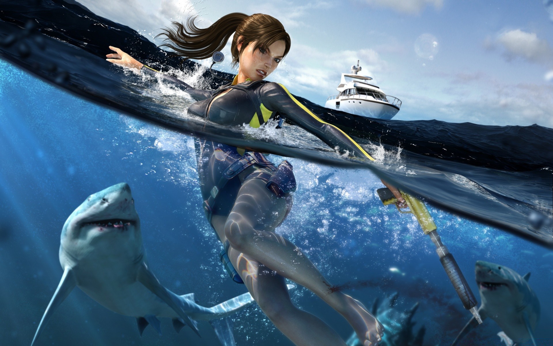 tomb raider auto wasser ein wassersport freizeit reisen erwachsener transportsystem im freien mann unterwasser aktion