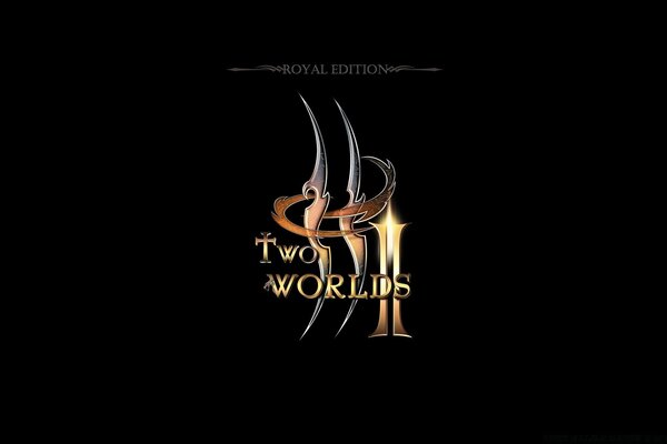 Logotipo de two worlds sobre fondo oscuro