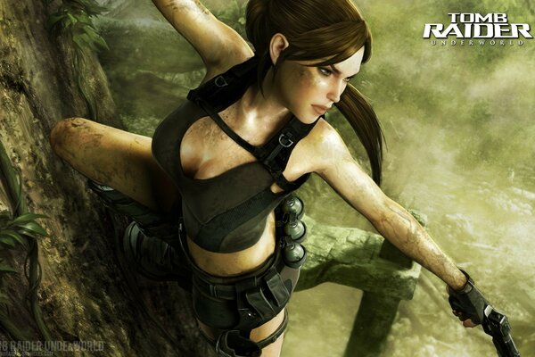 Poster mit dem Mädchen von tomb raider