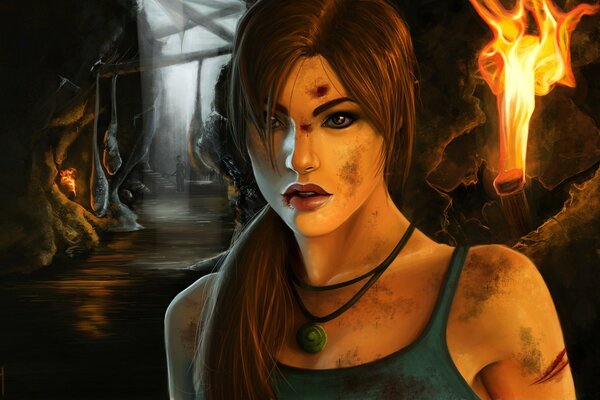 Tomb raider ойынындағы қыздың портреті