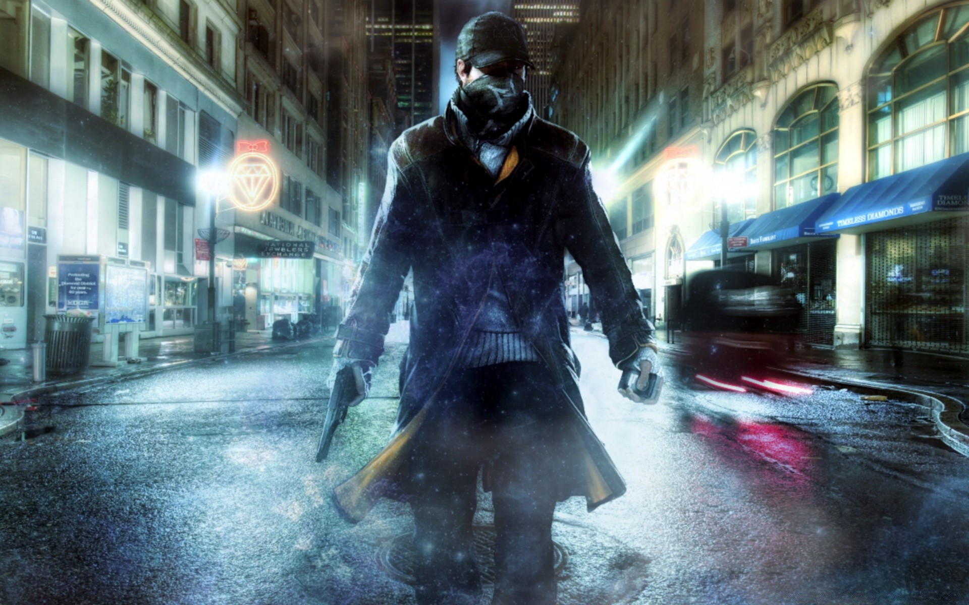 watch_dogs rue ville pluie flou urbain route