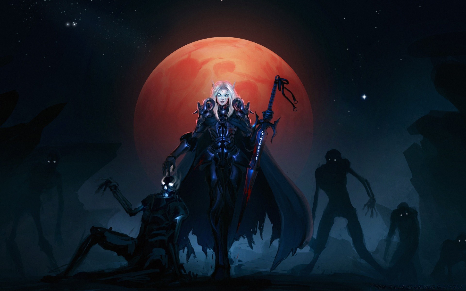 world of warcraft lua exploração luz música silhueta planetas halloween ciência mulher retroiluminado