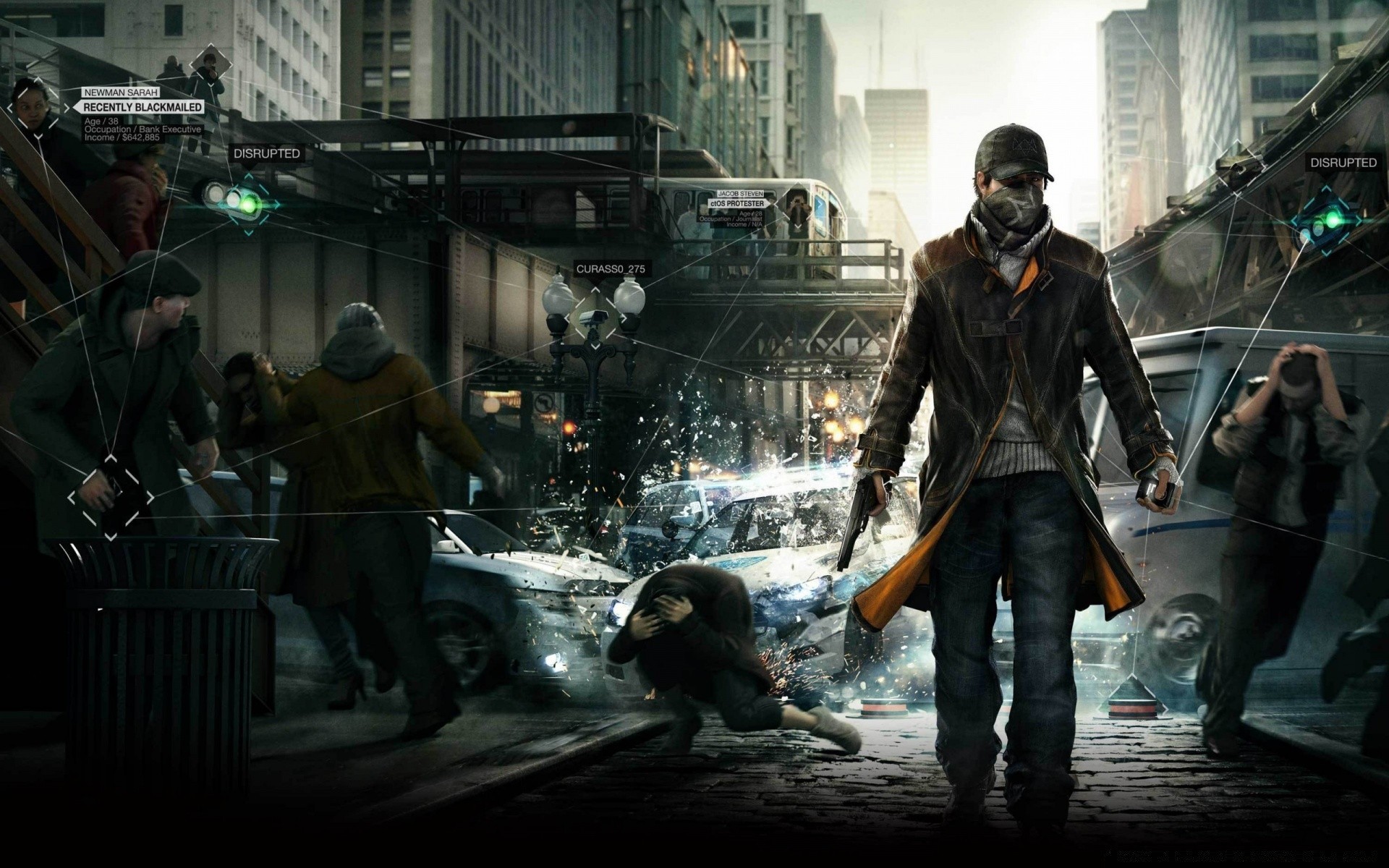 watch_dogs топ ересек полиция көтеріліс кию шайқас әйел қылмыс жалын адам апат қала бір көше қару