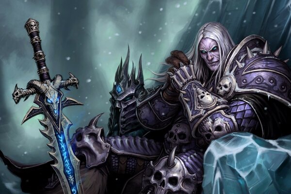 Immagine di un guerriero con una spada dal gioco world of warcraft