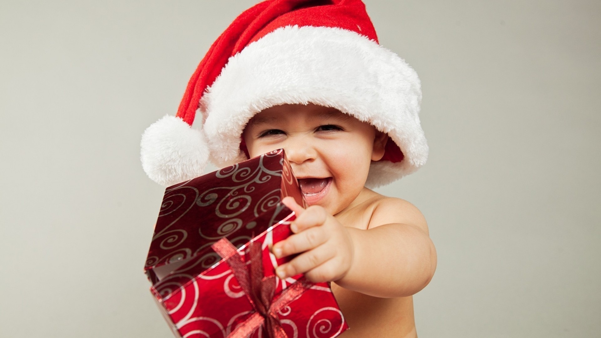 lachende kinder kind weihnachten winter niedlich wenig abdeckung freude überraschung freude unschuld kostbar ein lustig