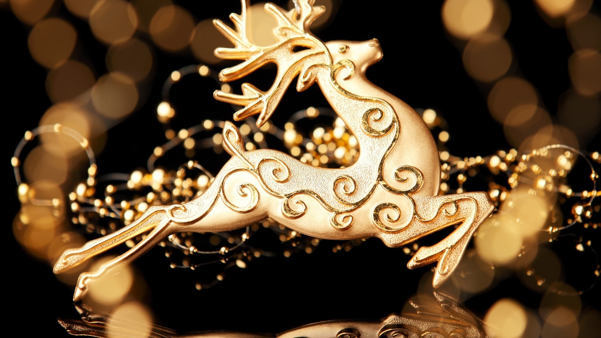 new year gold decoration shining christmas desktop luxury jewelry celebration