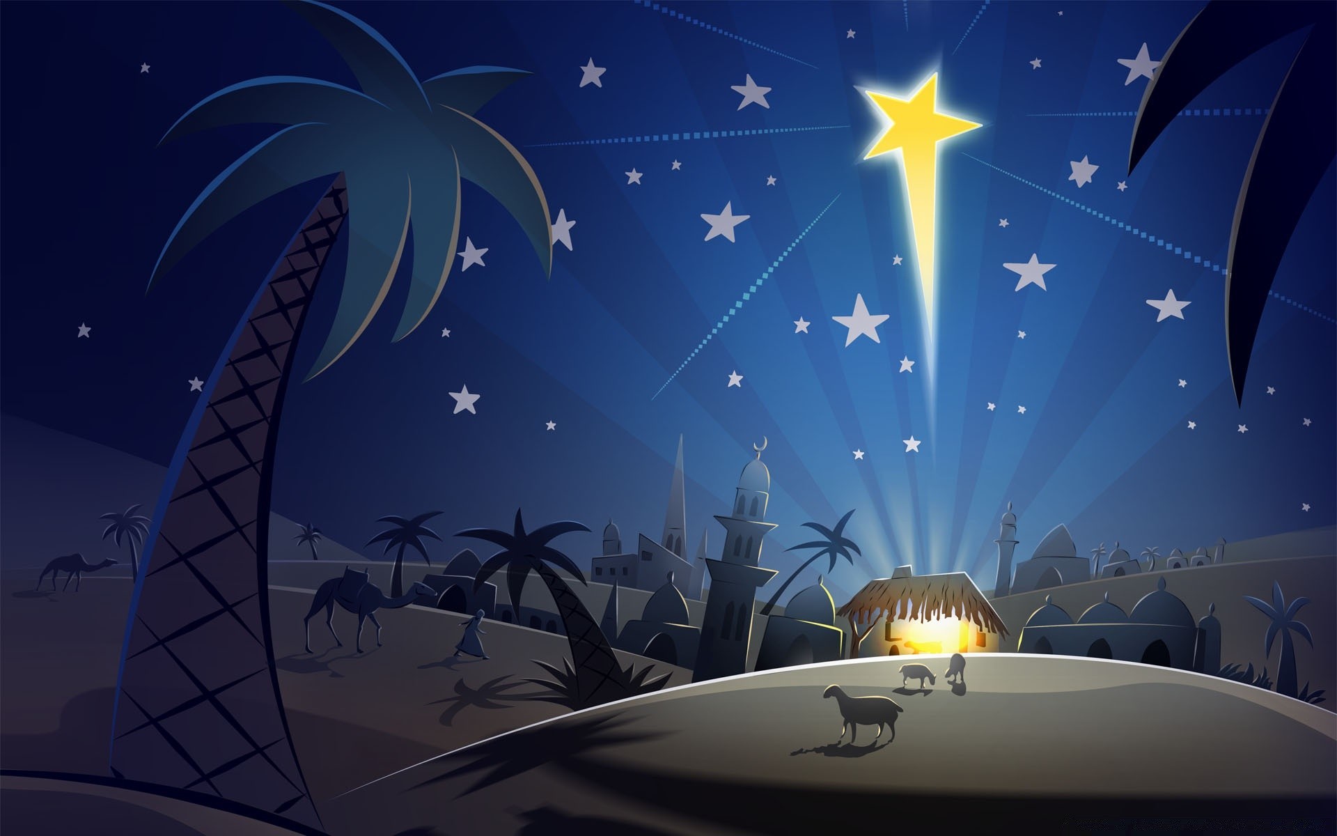 natal lua ilustração desktop feriado luz noite inverno céu