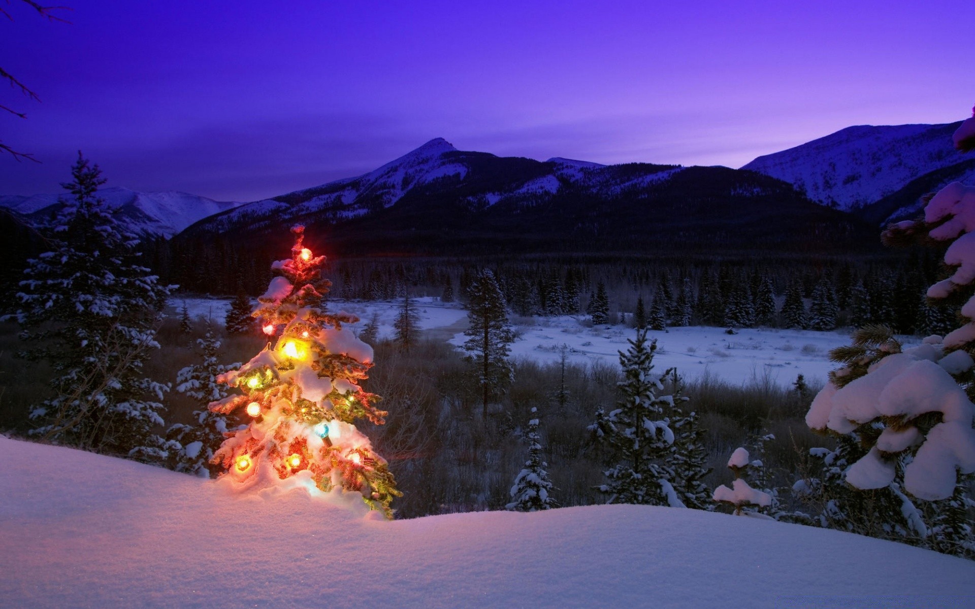 weihnachten schnee winter berge wasser am abend see sonnenuntergang dämmerung landschaft im freien reflexion baum reisen dämmerung landschaftlich kalt himmel