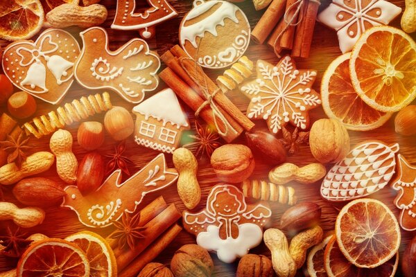 Vários doces e doces para o Natal