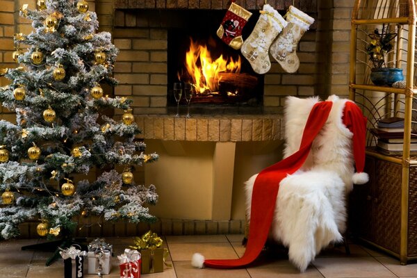 Waiting for miracles, fireplace, Christmas