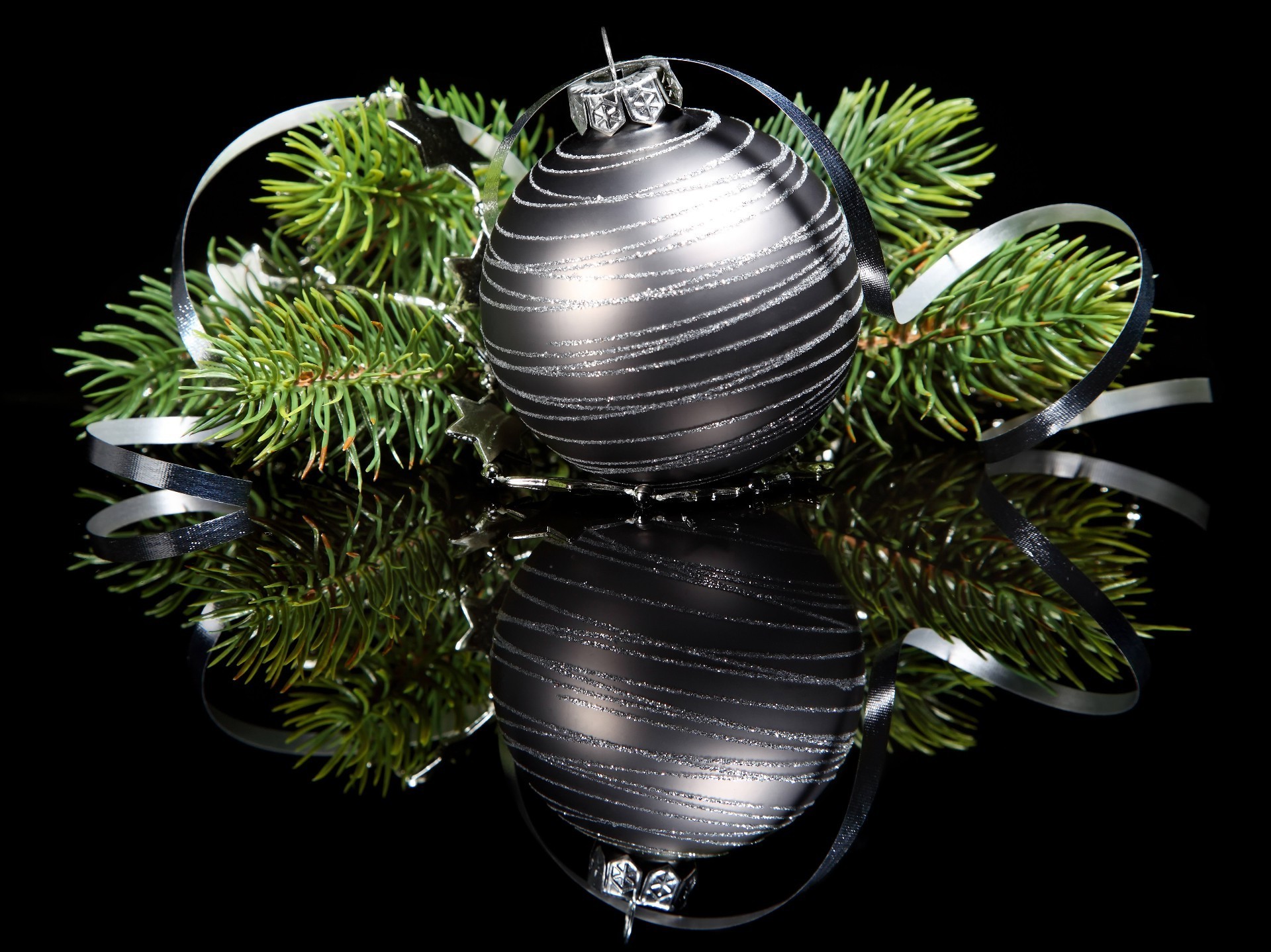 new year decoration christmas winter tree shining desktop celebration isolated pine bright thread evergreen ball sphere