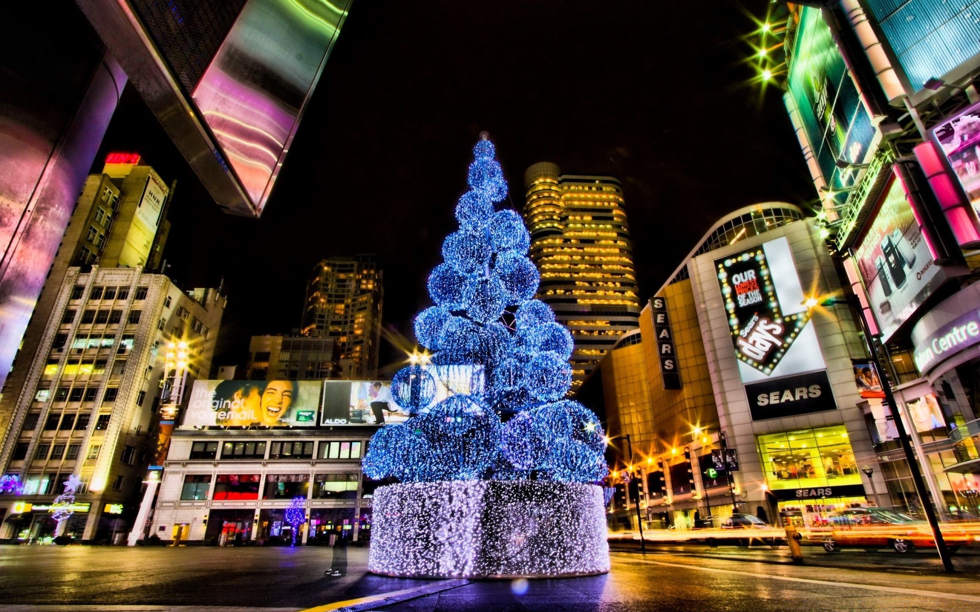 natale neon città shopping promozioni viaggi illuminato sera strada urbano affari commercio mercato centro città casa palcoscenico luce crepuscolo architettura vita notturna