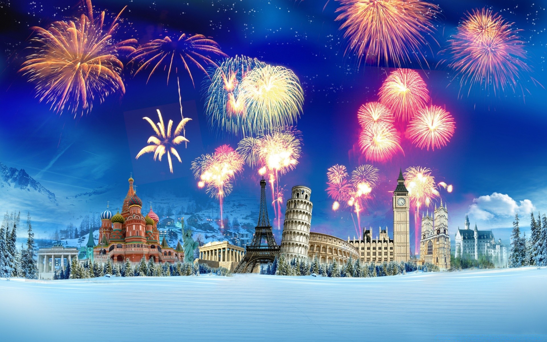 natale festival luce sera vacanza inverno viaggi fuochi d artificio vacanza neve città cielo casa illuminato architettura