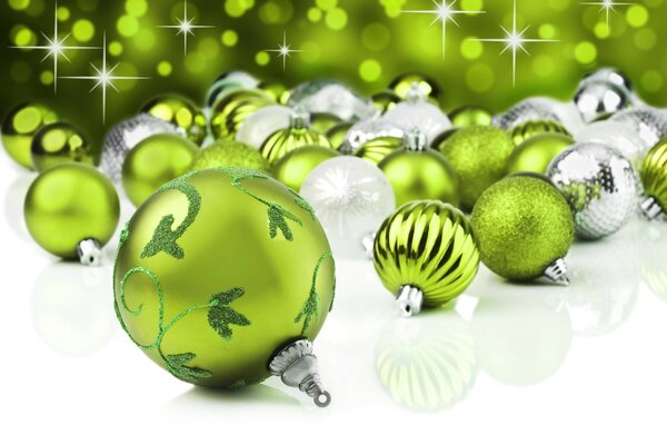 Christmas decoration green balls