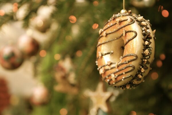 Bagel de Noël sur l arbre de Noël