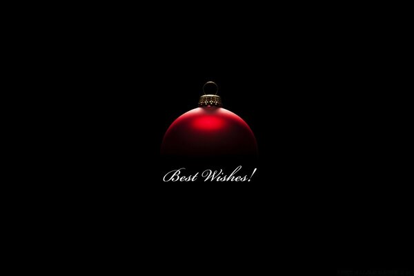 Red Christmas ball on a black background