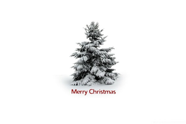 شجرة عيد الميلاد مع نقش عيد ميلاد سعيد