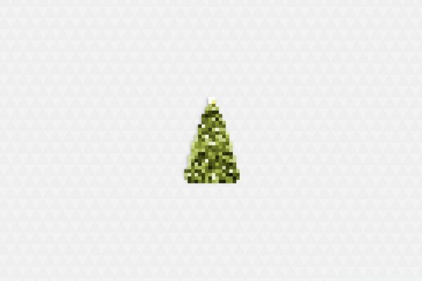 Pixel picture of a Christmas tree on a white background
