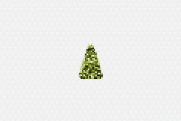 Image de Pixel d un arbre de Noël sur fond blanc