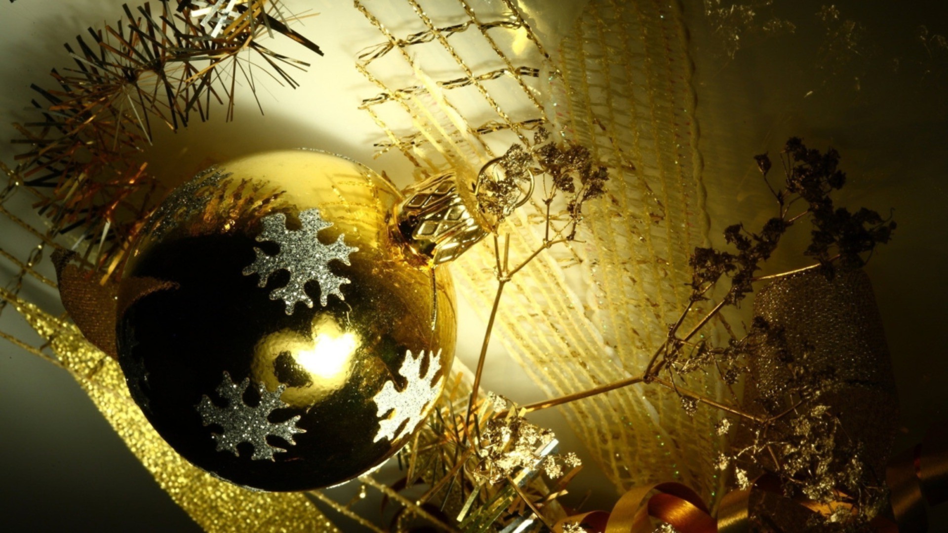 nuovo anno natale vacanza inverno oro luce decorazione palla splende merry desktop glisten filo sfera colore