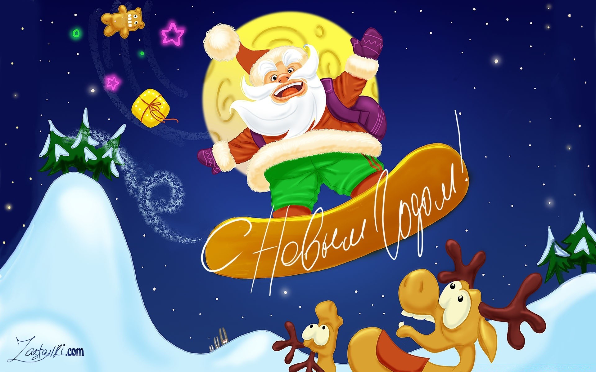 navidad vector ilustración boceto invierno luna vacaciones ciervo gráfico bebé diversión saludo merry lindo fantasía nieve hada