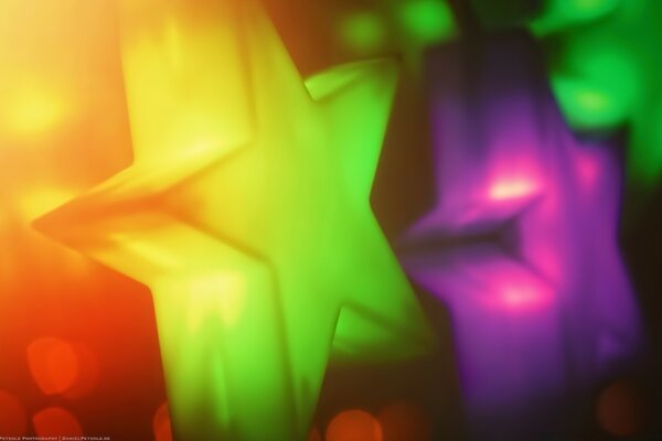 Festive abstract stars and lights