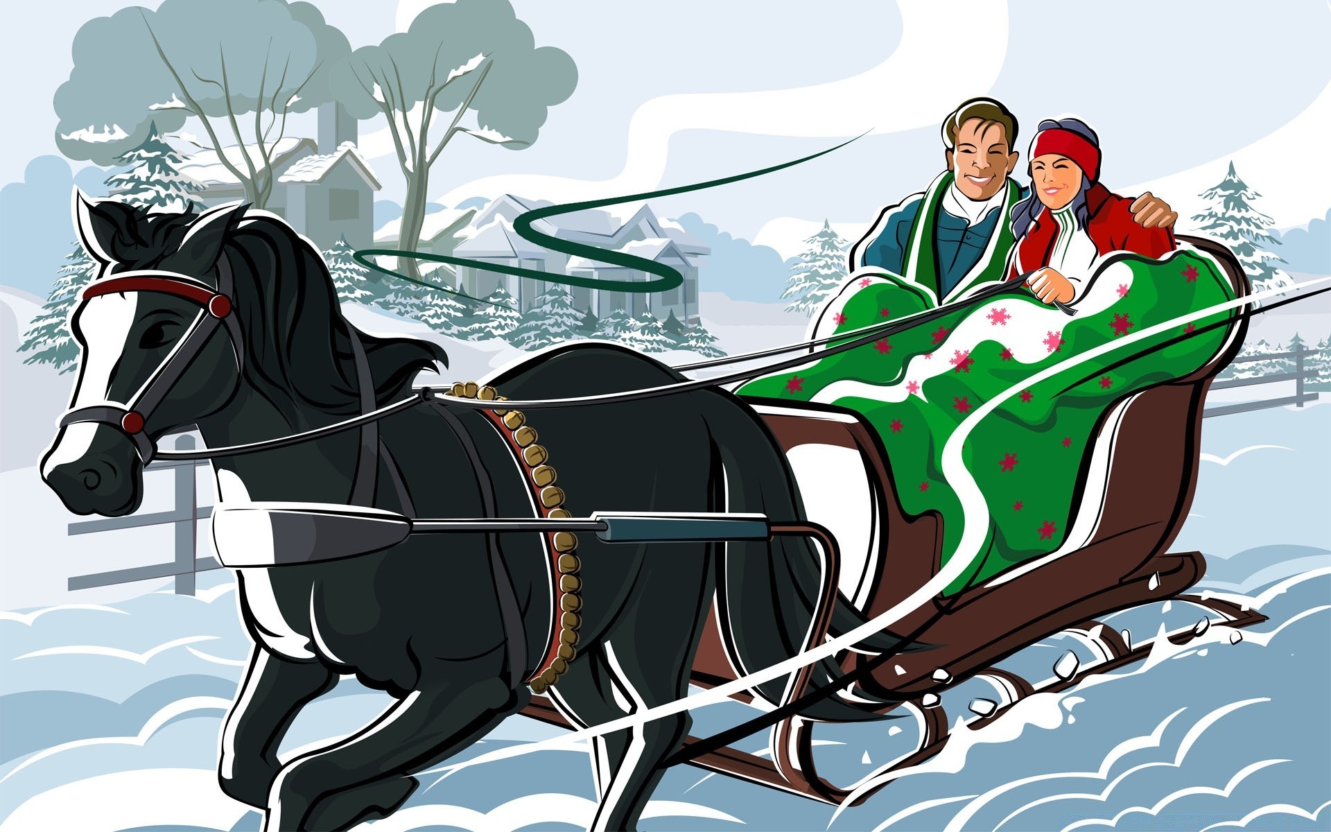 christmas sport race transportation system hurry man wheel illustration competition fast person