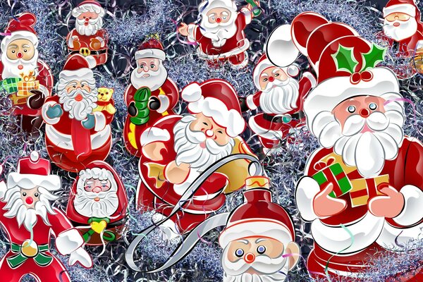 Santa Claus Holiday winter traditional decorations