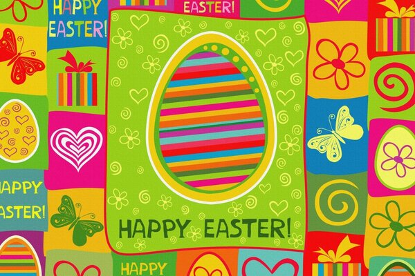 vivida illustrazione pasquale di HAPPY EASTER! 