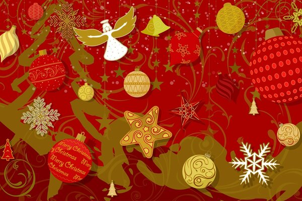 Рождестволық әшекейлер иллюстрация тұсқағаз ойыншықтар