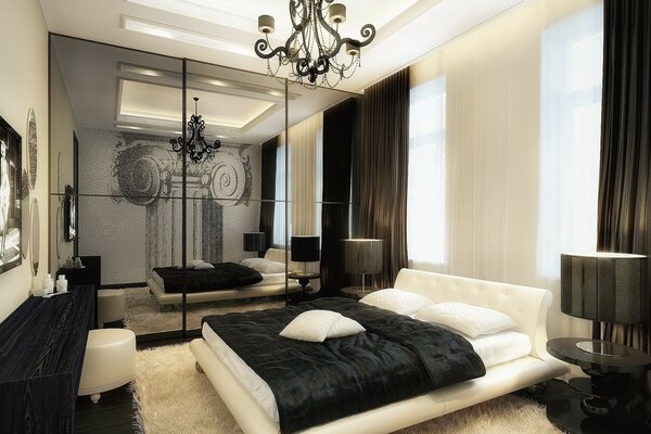 Indoor furniture, bedroom and lamp