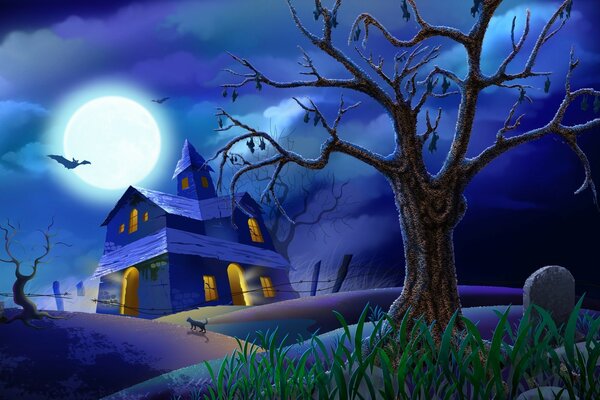 Creepy house from the Halloween cartoon