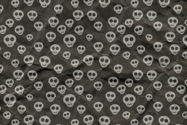 Funny Heluin skulls on a gray background