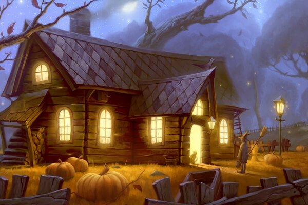 Halloween cabane dans le noir