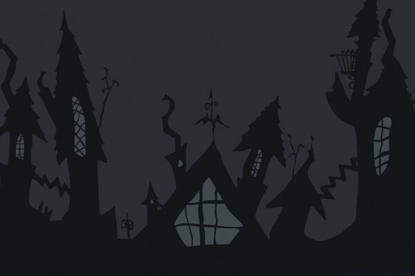 Fabulous creepy houses in black