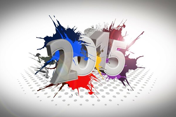 نقش أبيض 2015 مع دهانات متعددة الألوان