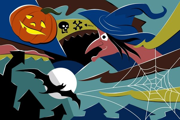 Illustration zu Halloween auf dem Desktop