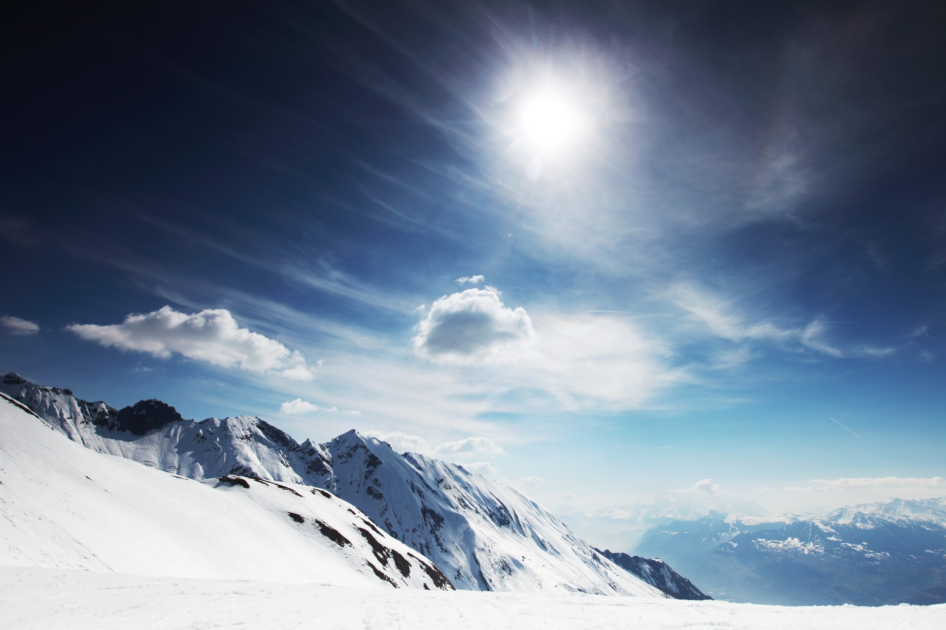 winter schnee berge kalt eis hoch gutes wetter natur himmel nebel reisen klettern