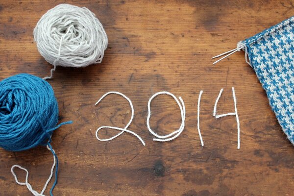 A symbol of the new year made of woolen threads