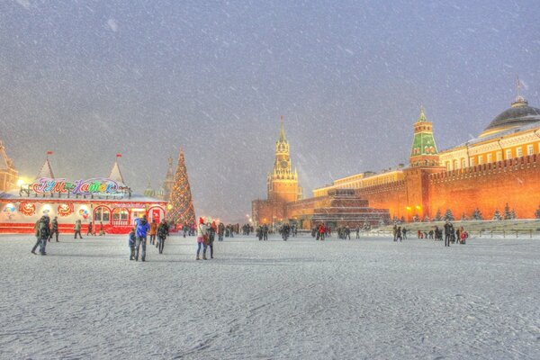 Winter photo of Red Square in Moscow