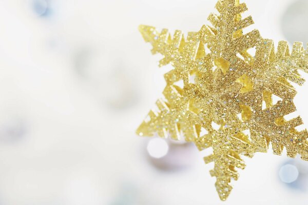 Voluminous snowflake with gold sequins