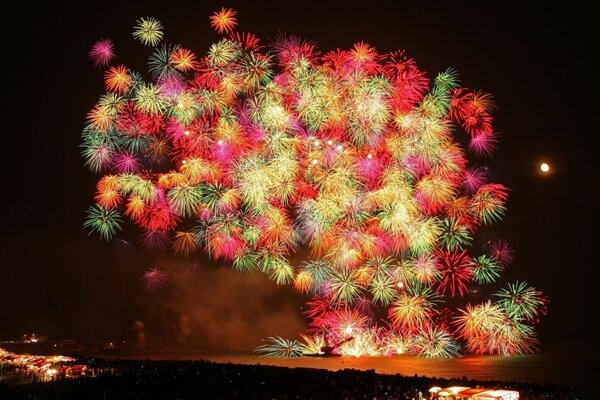 Festive fireworks in the night sky