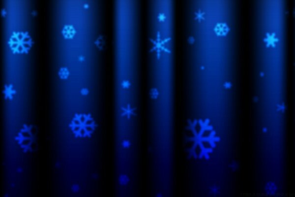 Theater curtain decorated with snowflakes