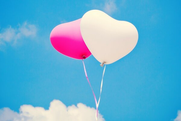 Balloons in the form of hearts