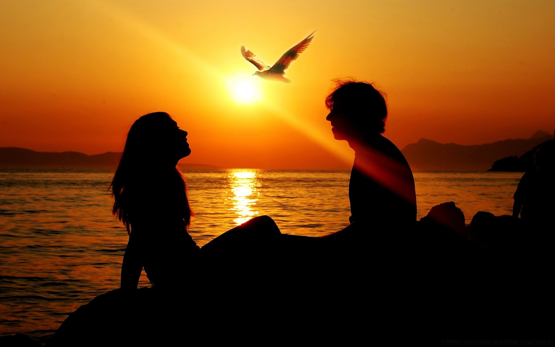 valentine s day sunset backlit dawn evening dusk sun water beach silhouette ocean sea sky seashore fair weather woman recreation