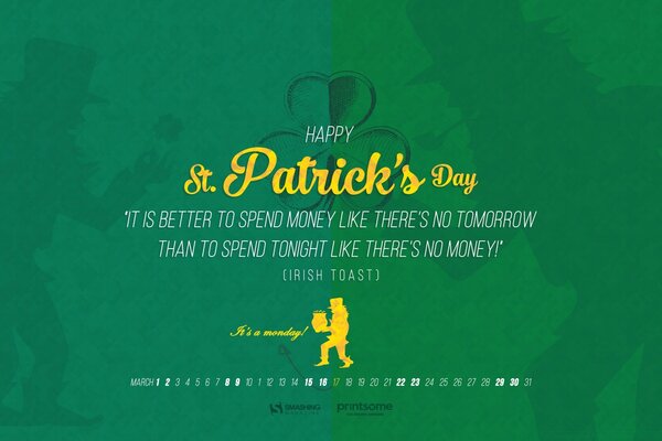 A simple stylish image on St. Patrick s Day