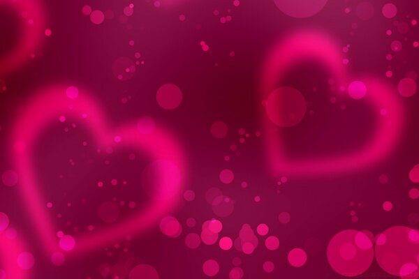 Purpurroter Hintergrund rosa Herzen Liebe Saint Valentin