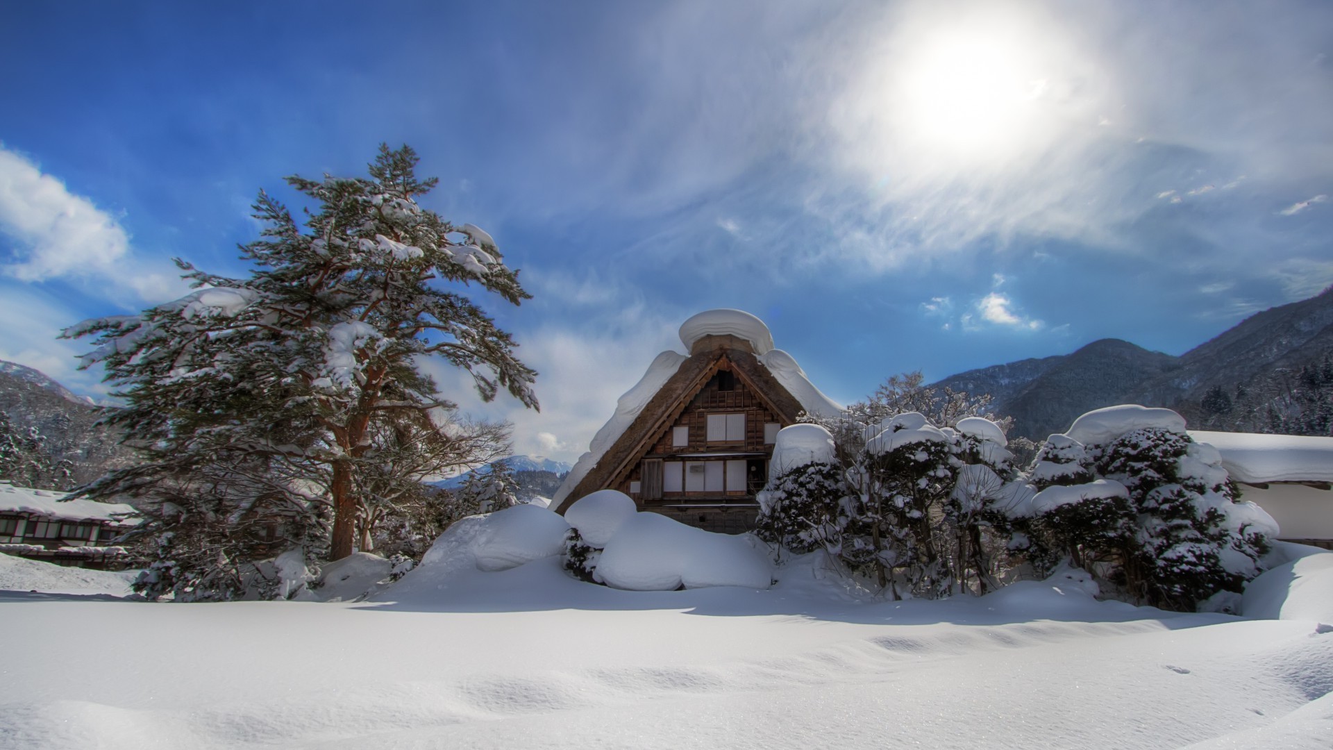 invierno nieve frío montañas hielo resort paisaje madera congelado cabaña escarcha árbol cielo viajes casa bungalow escénico evergreen